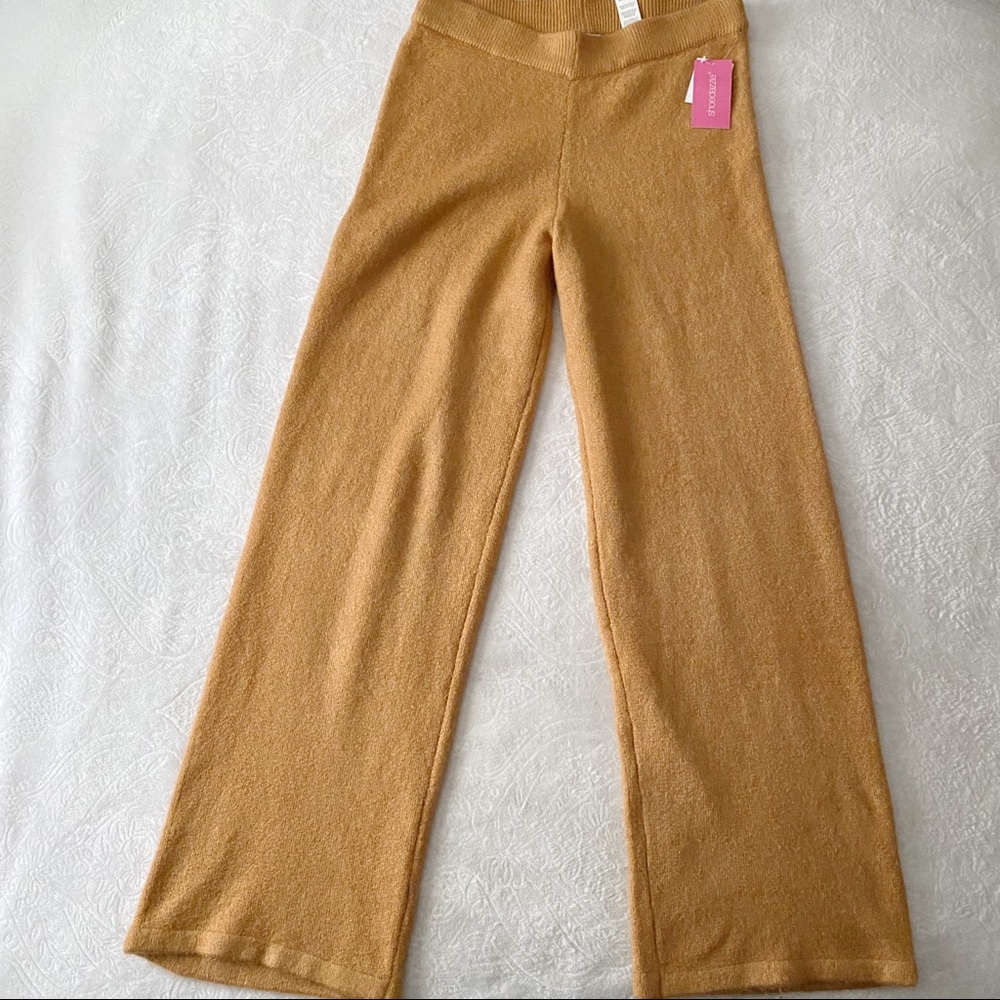 NWT Camel Colored Knit Wide Leg Pants - Picture 3 of 14